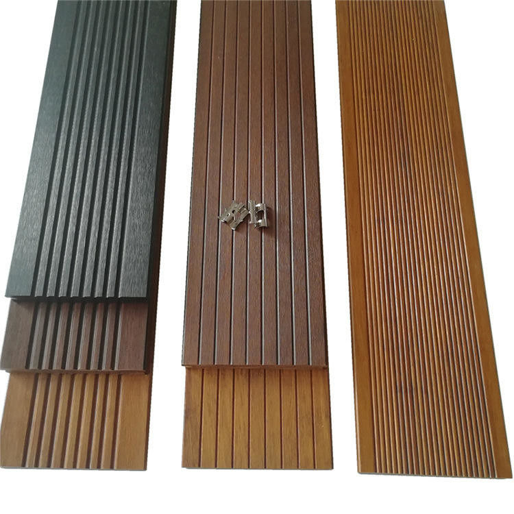 Écoforêt extérieur à feuilles durables Plancher en bambou tissé solide en bambou carbonisé Plancher en bambou