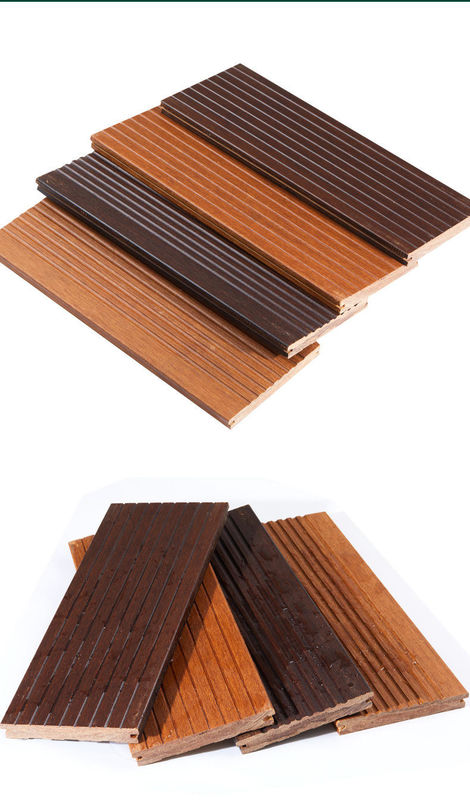 Écoforêt extérieur à feuilles durables Plancher en bambou tissé solide en bambou carbonisé Plancher en bambou