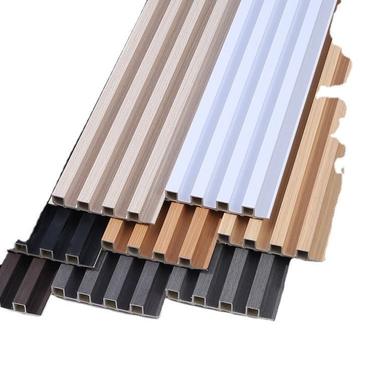 Facile à installer couleur noyer Eco bois stratifié revêtement de mur décoratif 155 * 9 panneaux WPC