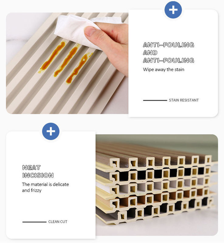 Décoration intérieure Couleur bois Énergie-efficacité résistant aux intempéries anti-rayures Panneau mural WPC Effets 3D