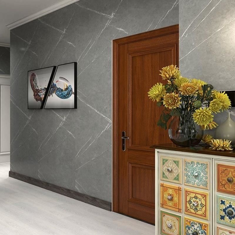 Vente à chaud PVC plastique SPC panneaux muraux intérieurs imperméables à l' eau marbre salle de bain panneau murale pour les chambres humides