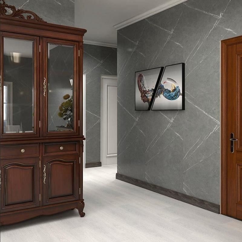 Vente à chaud PVC plastique SPC panneaux muraux intérieurs imperméables à l' eau marbre salle de bain panneau murale pour les chambres humides