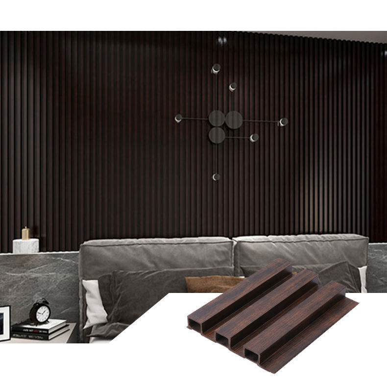 Fabrique en gros en bois écologique Panneaux muraux en WPC PVC en plastique Panneaux muraux de télévision pour intérieur Outdoor Couleurs personnalisées