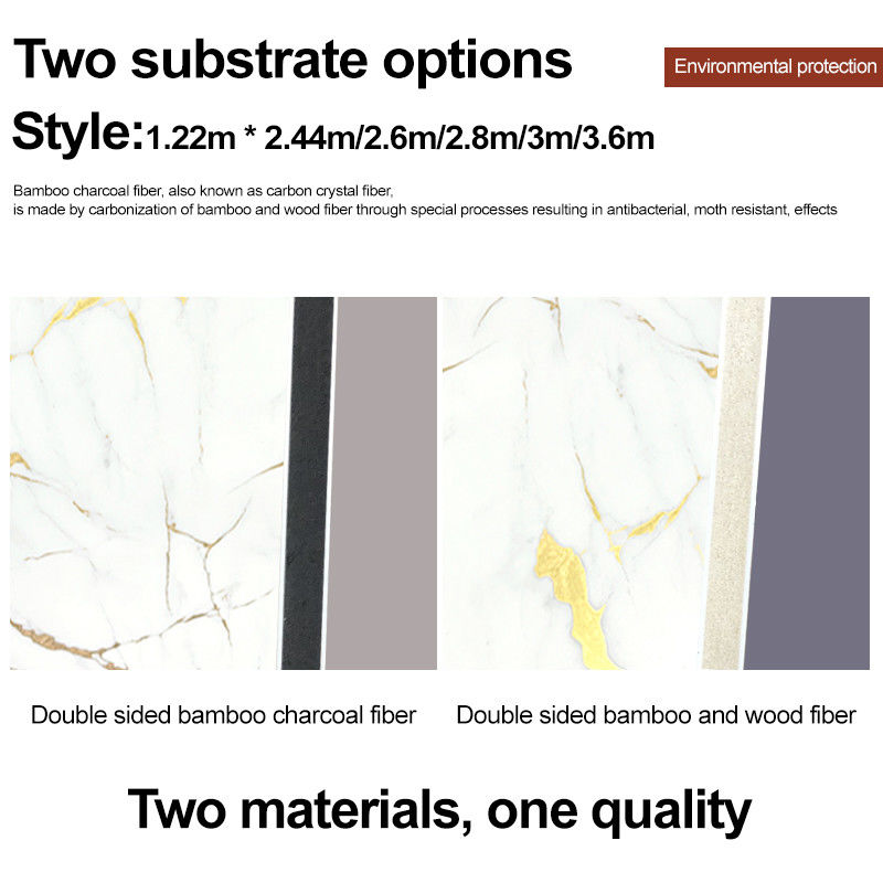 Bambous Charbon de bois Faisceau mural métallique Plaque décorative Bambous PET Plaque métallique