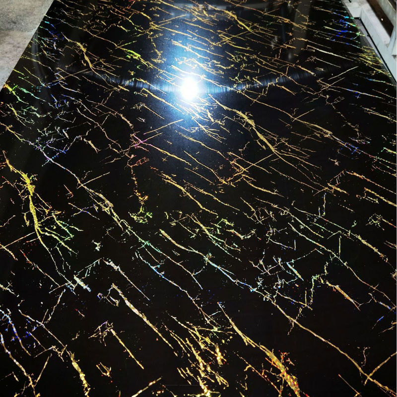 1220*2440 Feuille de marbre UV 3D laminée d'une épaisseur de 3 mm pour la décoration murale