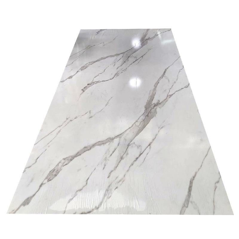 Panneau de revêtement de mur en plastique décoratif intérieur en PVC en marbre UV