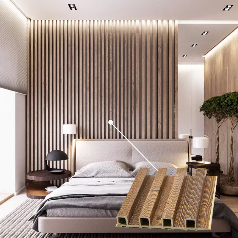 Panneau murale en Wpc à flûte écologique Utilisation intérieure revêtement murale en Wpc Décoration intérieure bois alternatif