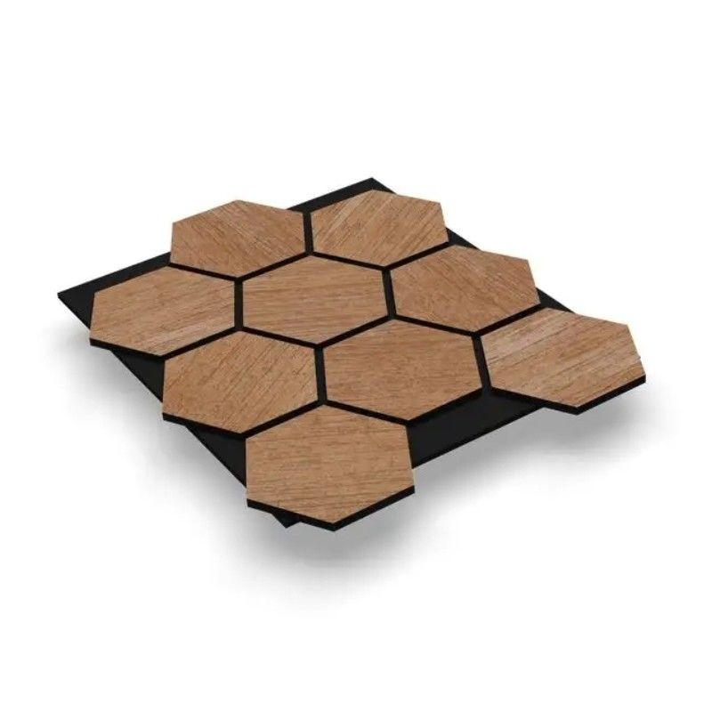 Design moderne Panneaux hexagonaux acoustiques en faisceau de bois insonorisés et absorbant le son Panneaux muraux pour l'isolation des hôtels