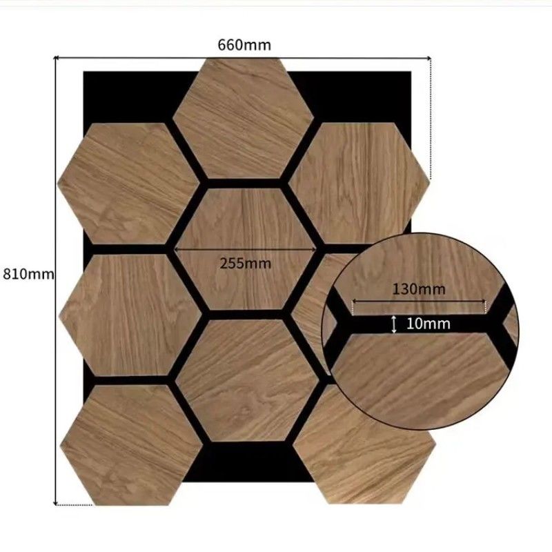 Design moderne Panneaux hexagonaux acoustiques en faisceau de bois insonorisés et absorbant le son Panneaux muraux pour l'isolation des hôtels