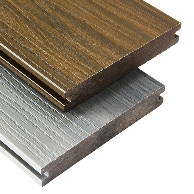 Couche de couchage à l'eau étanche à la co-extrusion européenne plancher WPC couchage creux composite couchage à l'extérieur bois brossé plastique composite