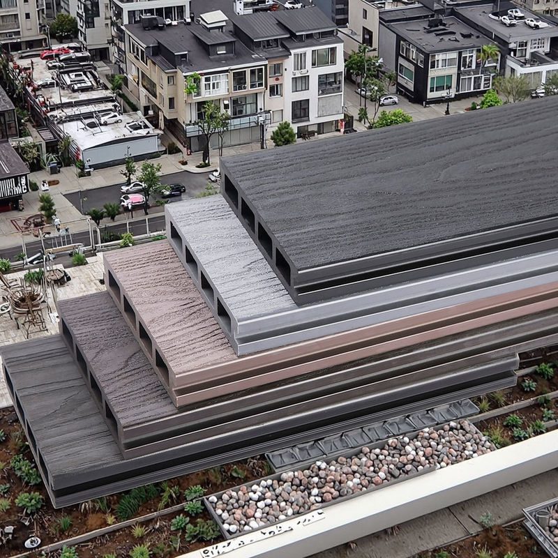 Décoration extérieure en 3D en relief de grains de bois composite Chine