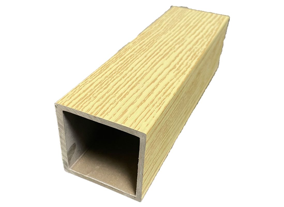 Colonne de tubes carrés creux en PVC d'intérieur respectueux de l'environnement, bois plastique, bois composite, tube WPC pour cloison