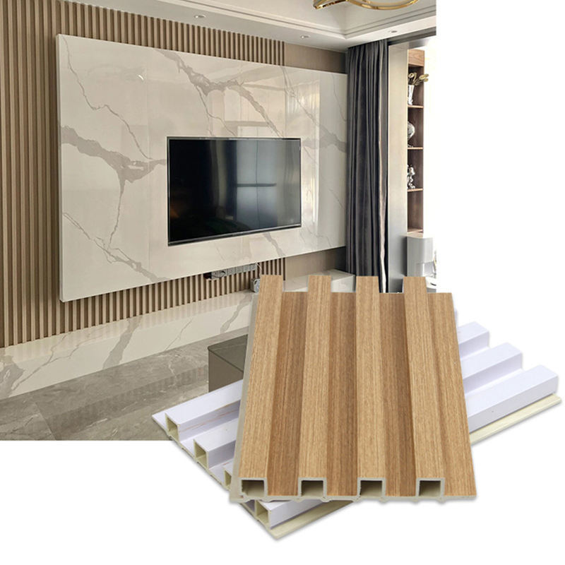 Panneau mural WPC cannelé moderne et imperméable pour l'intérieur, panneaux décoratifs pour la maison