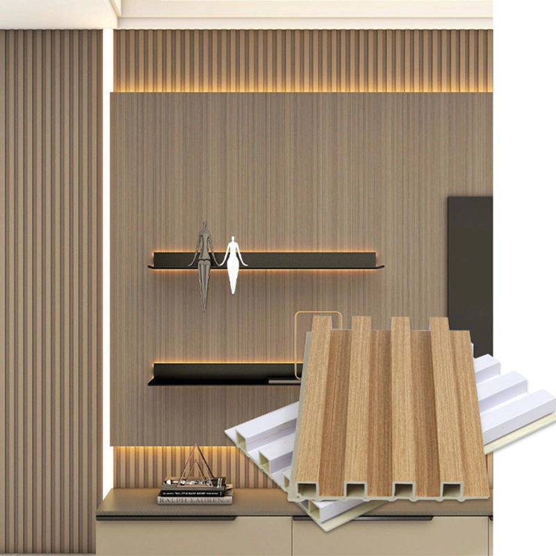 Panneau mural WPC cannelé moderne et imperméable pour l'intérieur, panneaux décoratifs pour la maison