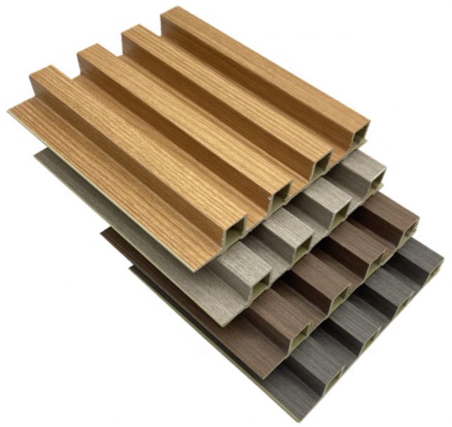 Résistant à l'eau Intégré Autres panneaux muraux en bois courbé Panneaux muraux en PVC décor intérieur Panneau murale en Wpc en ardoise