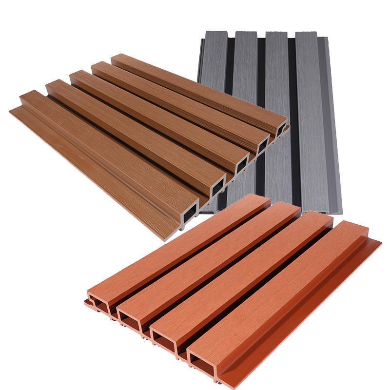 Panneau mural extérieur en composite bois-plastique (WPC) moderne, facile à installer et au design classique, avec une fonction d'étanchéité pour les espaces extérieurs