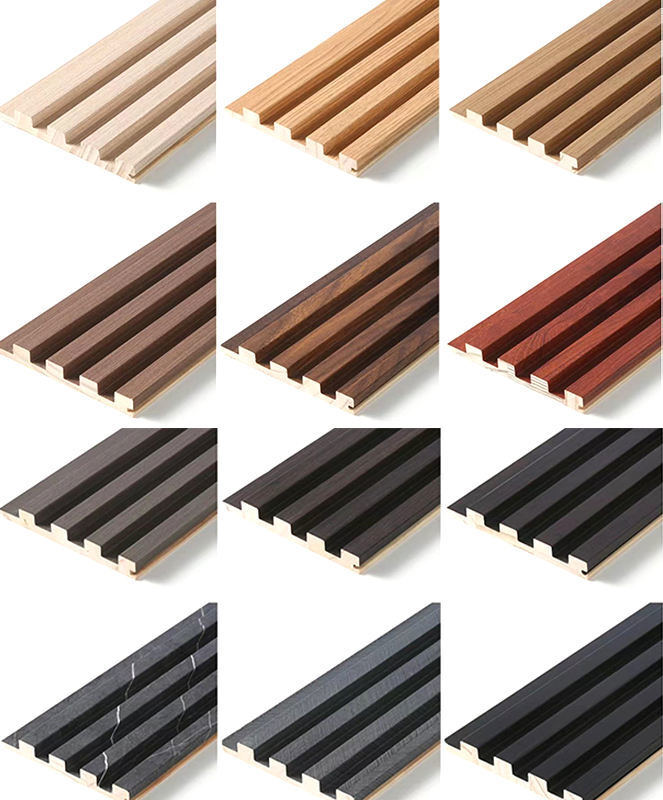 Panneau mural PVC WPC à rainures imitation bois Panneau 3D pour la décoration