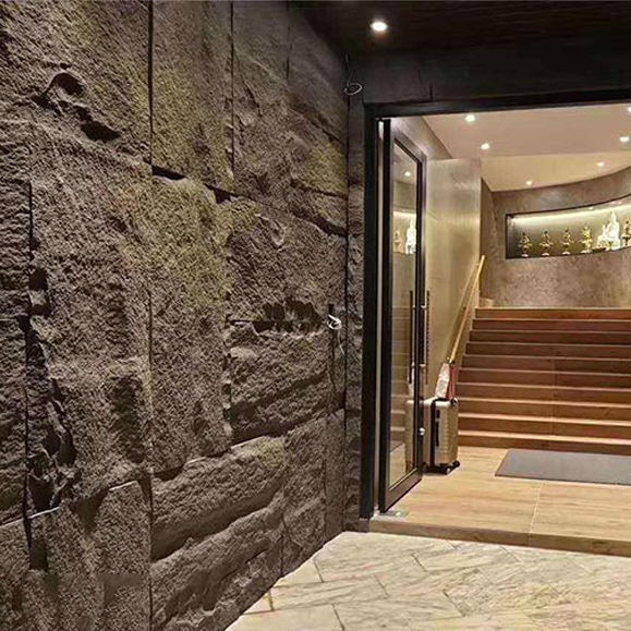 Panneau mural décoratif en polyuréthane de conception moderne et légère, grande dalle de pierre PU pour hôtels et utilisation en intérieur, fabriqué en Chine