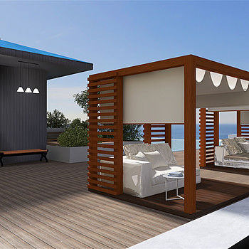 Revêtement composé en plastique 222mm×25mm de mur extérieur en bois d'extrusion de Co