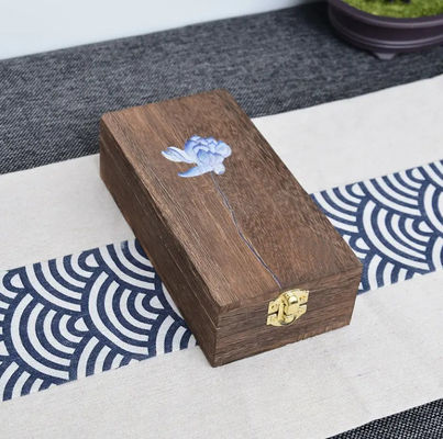 Boîte à bijoux en bois massif Paulownia multicolore personnalisée pour le stockage de cadeaux