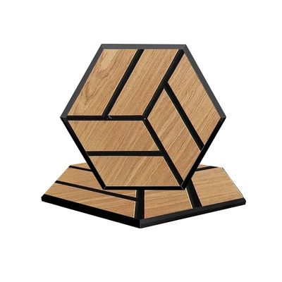 Design moderne Panneaux hexagonaux acoustiques en faisceau de bois insonorisés et absorbant le son Panneaux muraux pour l'isolation des hôtels